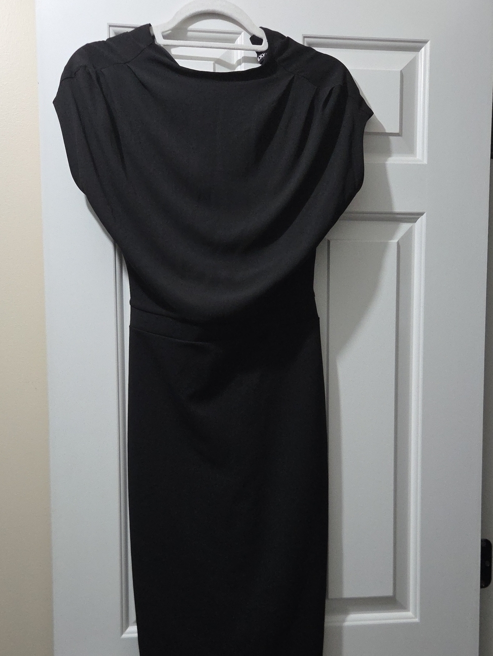 Express Black Draped Midi Dress